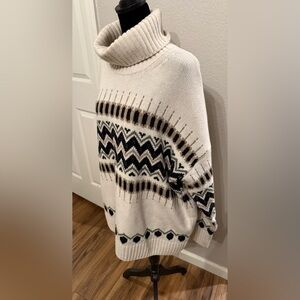 Barbour Cream and Black Patterned Sweater